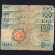 Lote 4 assinaturas 100 Escudos Fernando Pessoa 26/05/1988, 100$00 Cem Escudos Chapa:9 Banco de Portugal, (MC), Pick 179e