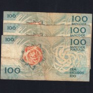 Lote 3 assinaturas 100 Escudos Fernando Pessoa 26/05/1988, 100$00 Cem Escudos Chapa:9 Banco de Portugal, (MC), Pick 179e