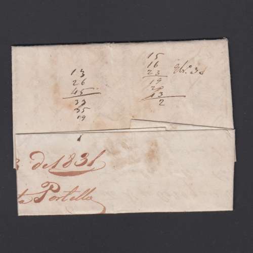 Carta Pré-Filatélica circulada de Celorico "SELORICO" para Lisboa datada de 23-11-1831