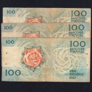 Lote 3 assinaturas 100 Escudos Fernando Pessoa 24/11/1988, 100$00 Cem Escudos Chapa:9 Banco de Portugal, (MC), Pick 179f