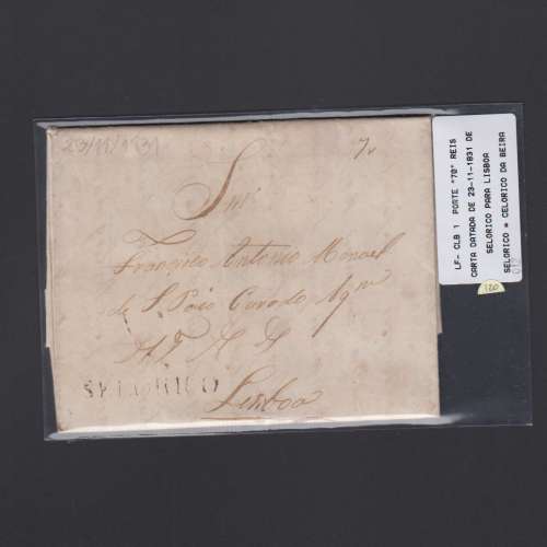 Carta Pré-Filatélica circulada de Celorico "SELORICO" para Lisboa datada de 23-11-1831