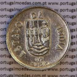 India 1/2 Rupee  1936 Silver, Half Rupee 1936 silver State of Portuguese India, (VF), World Coins India Portuguese KM 23