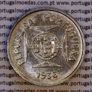 Índia 1/2 Rupia 1936 prata, Meia Rupia 1936 Estado da India Portuguesa, (MBC), World Coins India Portuguese KM 23