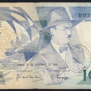 100 Escudos Fernando Pessoa 24.11.1988, One Hundred Escudos 24 November 1988 Plate 9 - Bank of Portugal, (C), Pick 179f