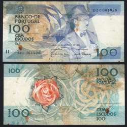 100 Escudos 1988 Fernando Pessoa 24/11/1988, 100$00 Cem Escudos 24/11/1988 Chapa:9 Banco de Portugal, (C), Pick 179f