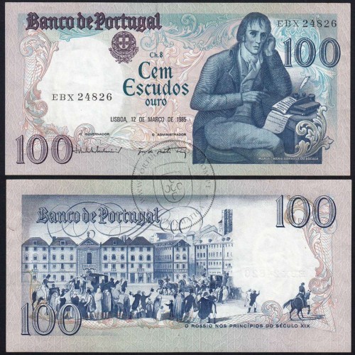 100 Escudos 1985 Bocage 12/03/1985, 100$00 Cem Escudos 12/03/1985 Chapa:8 Banco de Portugal, (PC), Pick 178d