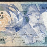 100 Escudos 1987 Fernando Pessoa 03/12/1987, 100$00 Cem Escudos 03/12/1987 Chapa:9 Banco de Portugal, (C), Pick 179d