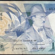 100 Escudos Fernando Pessoa 03.12.1987, One Hundred Escudos 3 december 1987 Plate 9 - Bank of Portugal, (C), Pick 179d