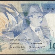 100 Escudos Fernando Pessoa 26.05.1988, One Hundred Escudos 26 May 1988 Plate 9 - Bank of Portugal, (C), Pick 179e