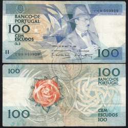 100 Escudos 1988 Fernando Pessoa 26/05/1988, 100$00 Cem Escudos 26/05/1988 Chapa:9 Banco de Portugal, (C), Pick 179e