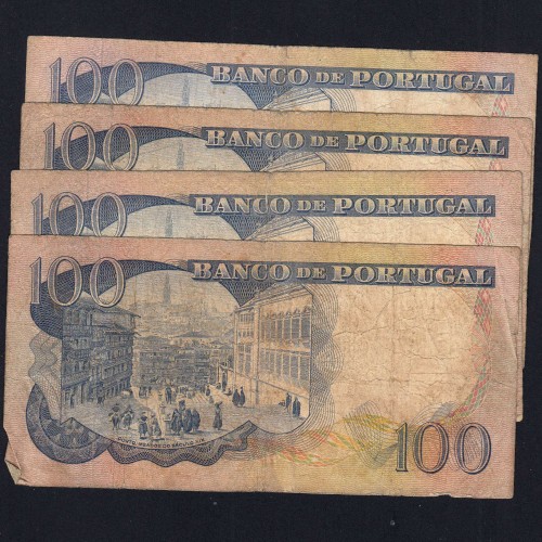 Lote 4 assinaturas 100 Escudos Camilo Castelo Branco 20/09/1978, 100$00 Cem Escudos Chapa:7 Banco de Portugal, (MC), Pick 169
