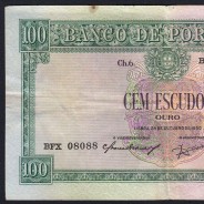Nota de 100 Escudos 1950 Pedro Nunes, 100$00 24/10/1950 Chapa: 6 - Banco de Portugal (Circulada)