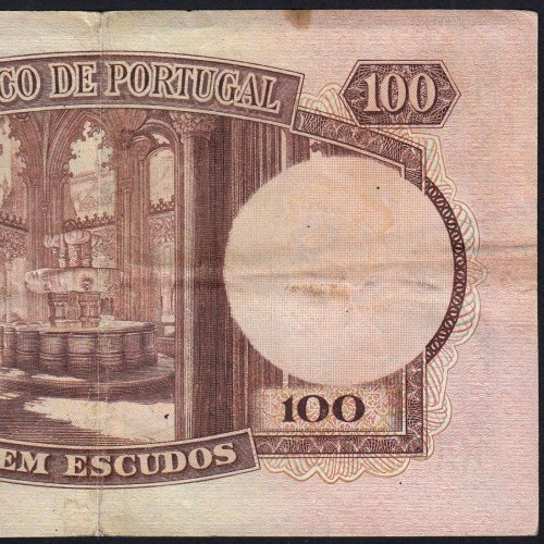 Nota de 100 Escudos 1950 Pedro Nunes, 100$00 24/10/1950 Chapa: 6 - Banco de Portugal (Circulada)