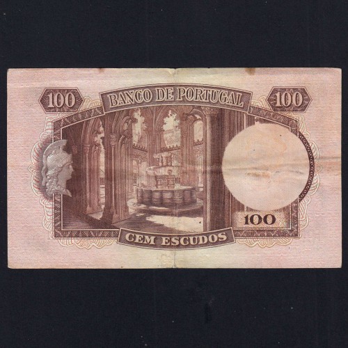Nota de 100 Escudos 1950 Pedro Nunes, 100$00 24/10/1950 Chapa: 6 - Banco de Portugal (Circulada)
