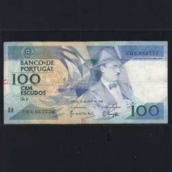 100 Escudos 1988 Fernando Pessoa 26/05/1988, 100$00 Cem Escudos 26/05/1988 Chapa:9 Banco de Portugal, (C), Pick 179e