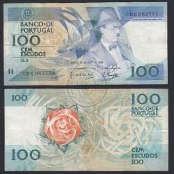 100 Escudos 1988 Fernando Pessoa 26/05/1988, 100$00 Cem Escudos 26/05/1988 Chapa:9 Banco de Portugal, (C), Pick 179e