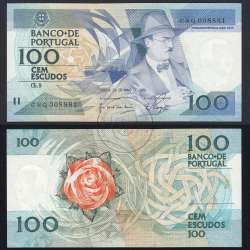 100 Escudos 1988 Fernando Pessoa 26/05/1988, 100$00 Cem Escudos 26/05/1988 Chapa:9 Banco de Portugal, (QNC), Pick 179e