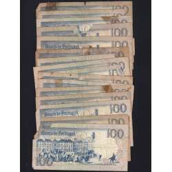 Lot w/ 16 banknotes of 100 Escudos Bocage, 100$00 One Hundred Escudos Plate: 8 Banco de Portugal, (MC), Pick 178