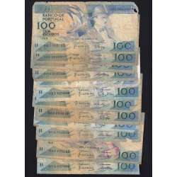 Lote c/ 12 notas de 100 Escudos Fernando Pessoa, 100$00 Cem Escudos Chapa:9 Banco de Portugal, (MC), Pick 179