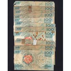 Lote c/ 12 notas de 100 Escudos Fernando Pessoa, 100$00 Cem Escudos Chapa:9 Banco de Portugal, (MC), Pick 179