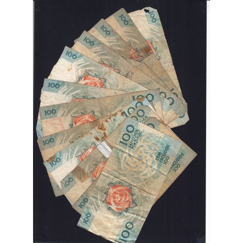 Lote c/ 12 notas de 100 Escudos Fernando Pessoa, 100$00 Cem Escudos Chapa:9 Banco de Portugal, (MC), Pick 179