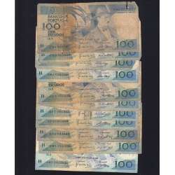 Lote c/ 11 notas de 100 Escudos Fernando Pessoa, 100$00 Cem Escudos Chapa:9 Banco de Portugal, (MC), Pick 179