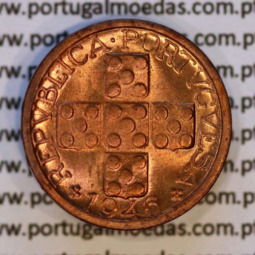 "doubled die" ERRO Matriz dupla em X centavos 1946 Bronze Republica Portuguesa, (Soberba), World Coins Portugal KM 583