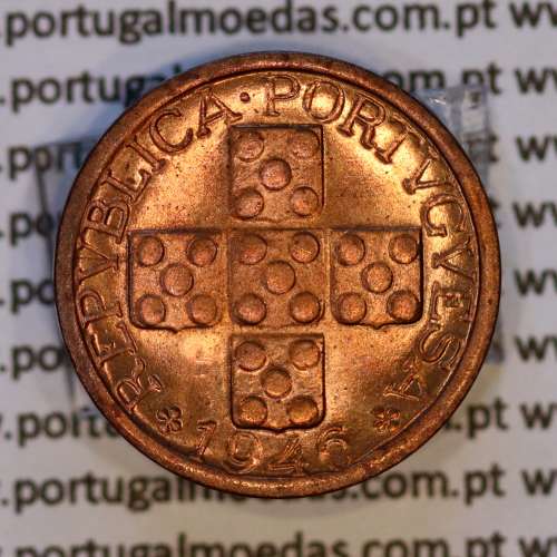 Portugal, rare variant coin of "doubled die" error of 10 centavos 1946, duplication on "X CENTAVOS", World Coins Portugal KM 583
