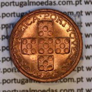 "doubled die" ERRO Matriz dupla em X centavos 1946 Bronze Republica Portuguesa, (Soberba), World Coins Portugal KM 583