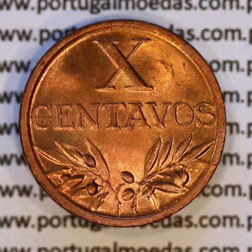 Portugal, rare variant coin of "doubled die" error of 10 centavos 1946, duplication on "X CENTAVOS", World Coins Portugal KM 583