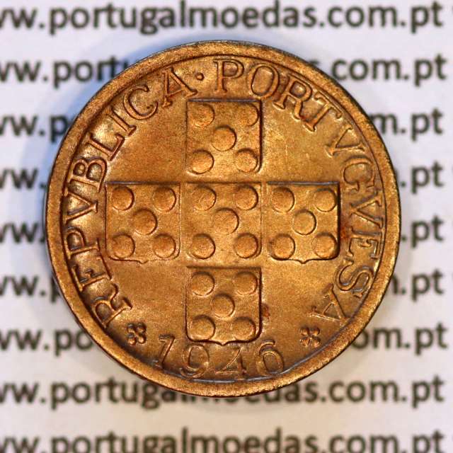 Portugal, bronze coin of 10 centavos 1946 Portuguese Republic, X centavos 1946 Bronze (UNC), World Coins Portugal KM 583