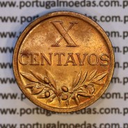Portugal, bronze coin of 10 centavos 1946 Portuguese Republic, X centavos 1946 Bronze (UNC), World Coins Portugal KM 583