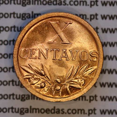 Portugal, bronze coin of 10 centavos 1947 Portuguese Republic, X centavos 1947 Bronze, (UNC), World Coins Portugal KM 583