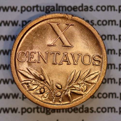 Portugal, bronze coin of 10 centavos 1947 Portuguese Republic, X centavos 1947 Bronze, (UNC), World Coins Portugal KM 583