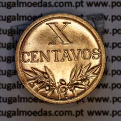 X centavos 1947 Bronze Republica Portuguesa, 10 centavos 1947 bronze, (Bela/Soberba), World Coins Portugal KM 583