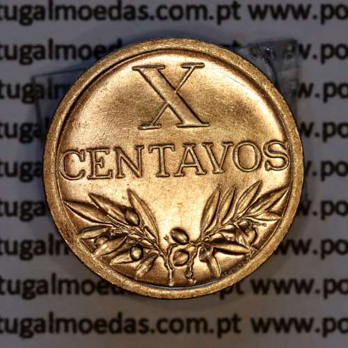 Portugal, bronze coin of 10 centavos 1947 Portuguese Republic, X centavos 1947 Bronze, (UNC), World Coins Portugal KM 583