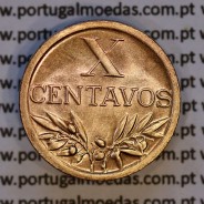 Portugal, bronze coin of 10 centavos 1947 Portuguese Republic, X centavos 1947 Bronze, (UNC), World Coins Portugal KM 583