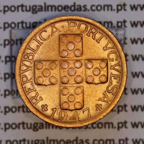 Portugal, bronze coin of 10 centavos 1947 Portuguese Republic, X centavos 1947 Bronze, (EF/XF), World Coins Portugal KM 583