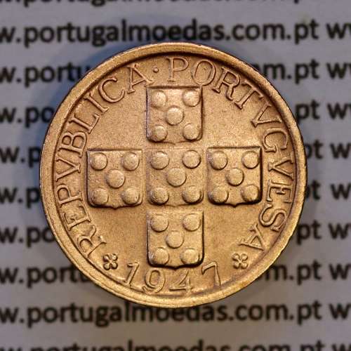 Portugal, bronze coin of 10 centavos 1947 Portuguese Republic, X centavos 1947 Bronze, (EF/XF), World Coins Portugal KM 583