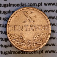 Portugal, bronze coin of 10 centavos 1948 Portuguese Republic, X centavos 1948 Bronze, (XF), World Coins Portugal KM 583