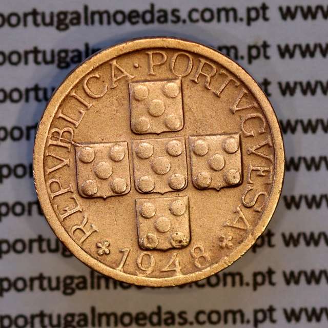 X centavos 1948 Bronze Republica Portuguesa, 10 centavos 1948 bronze, (MBC+/Bela -), World Coins Portugal KM 583