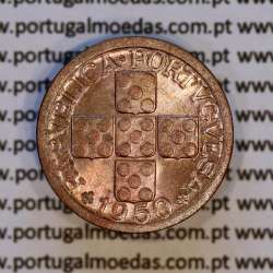 Portugal, bronze coin of 10 centavos 1950 Portuguese Republic, X centavos 1950 Bronze, (UNC), World Coins Portugal KM 583