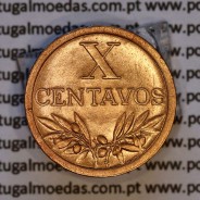 X centavos 1950 Bronze Republica Portuguesa, 10 centavos 1950 bronze, (Bela/Soberba), World Coins Portugal KM 583