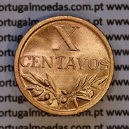 Portugal, bronze coin of 10 centavos 1950 Portuguese Republic, X centavos 1950 Bronze, (AU/UNC), World Coins Portugal KM 583