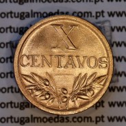 Portugal, bronze coin of 10 centavos 1950 Portuguese Republic, X centavos 1950 Bronze, (AU/UNC), World Coins Portugal KM 583