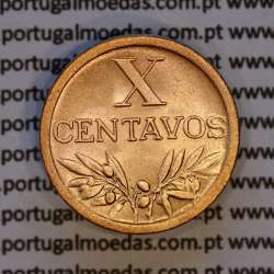 X centavos 1950 Bronze Republica Portuguesa, 10 centavos 1950 bronze, (Bela), World Coins Portugal KM 583