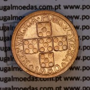Portugal, bronze coin of 10 centavos 1950 Portuguese Republic, X centavos 1950 Bronze, (EF/AU), World Coins Portugal KM 583