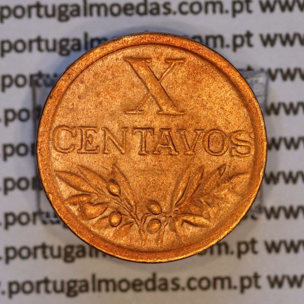 X centavos 1950 Bronze Republica Portuguesa, 10 centavos 1950 bronze, (MBC+/Bela-), World Coins Portugal KM 583
