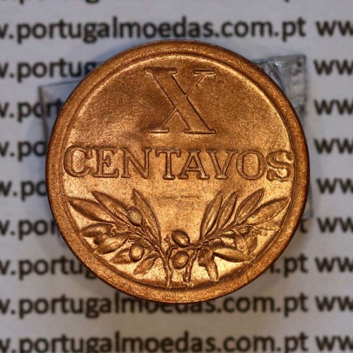X centavos 1951 Bronze Republica Portuguesa, 10 centavos 1951 bronze, (Soberba), World Coins Portugal KM 583