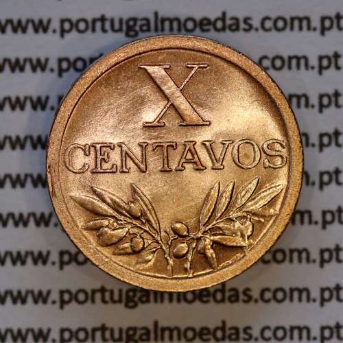 X centavos 1951 Bronze Republica Portuguesa, 10 centavos 1951 bronze, (Soberba), World Coins Portugal KM 583